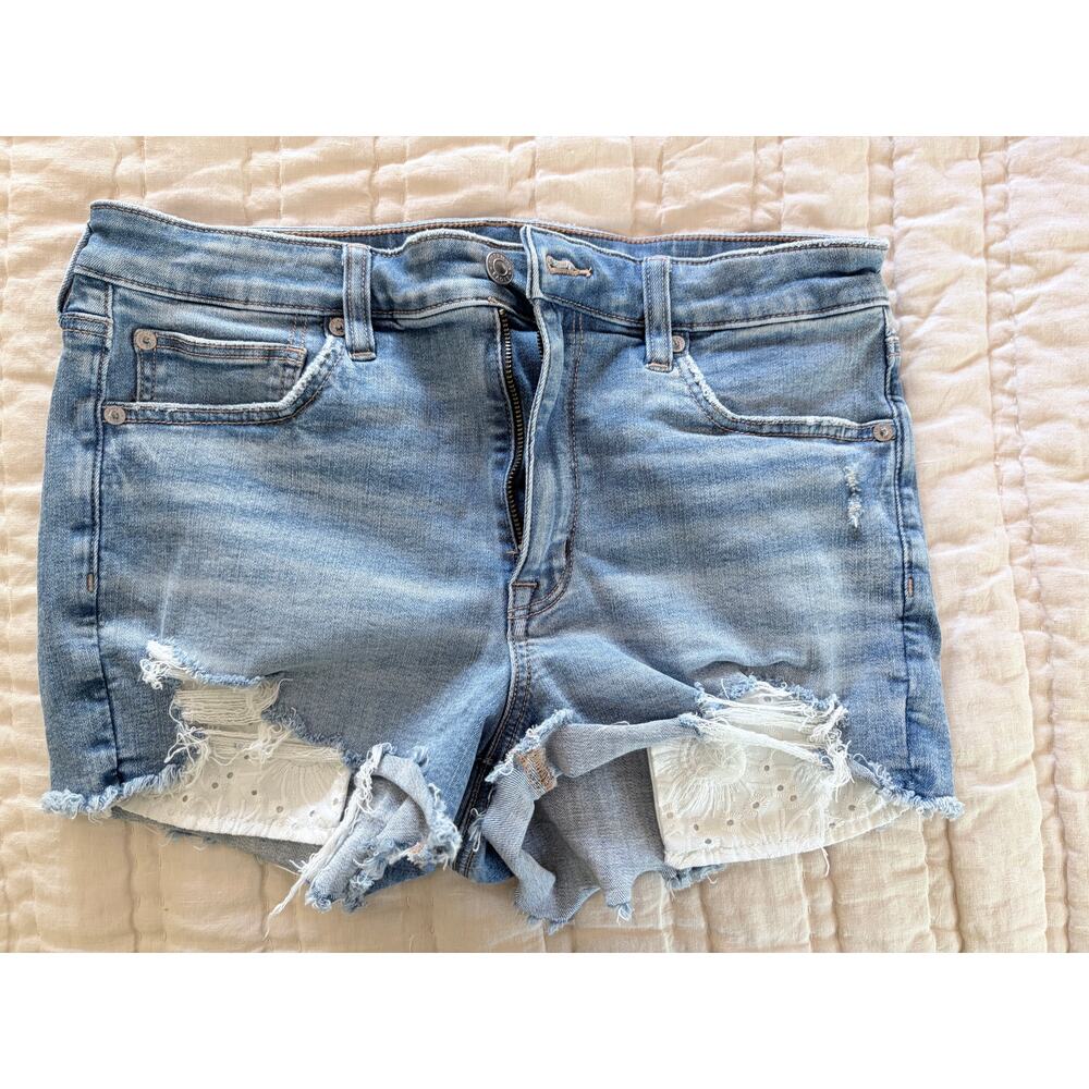 American Eagle Next Level Stretch Distressed Denim Shorts Size 12